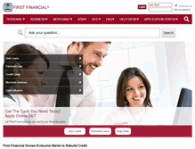 Tablet Screenshot of firstfinancial.com